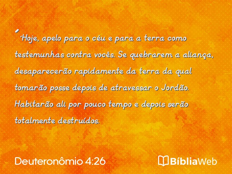 Deuteronômio 4:26 em imagem para compartilhar