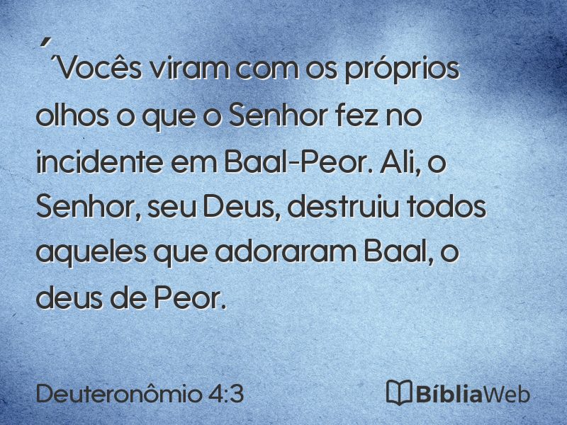 Deuteronômio 4:3 em imagem para compartilhar