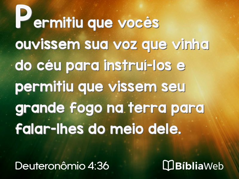 Deuteronômio 4:36 em imagem para compartilhar