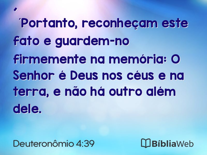 Deuteronômio 4:39 em imagem para compartilhar