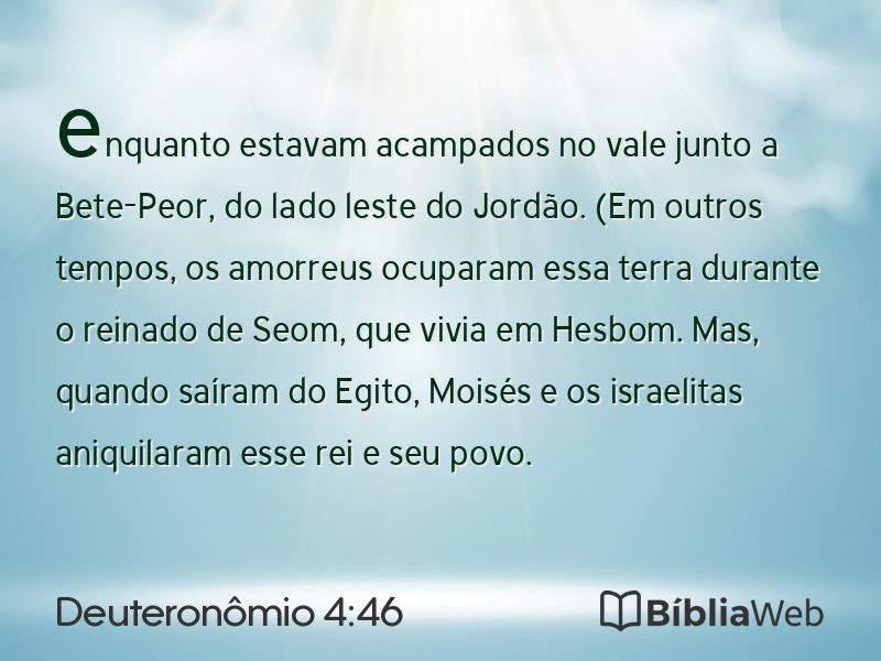 Deuteronômio 4:46 em imagem para compartilhar