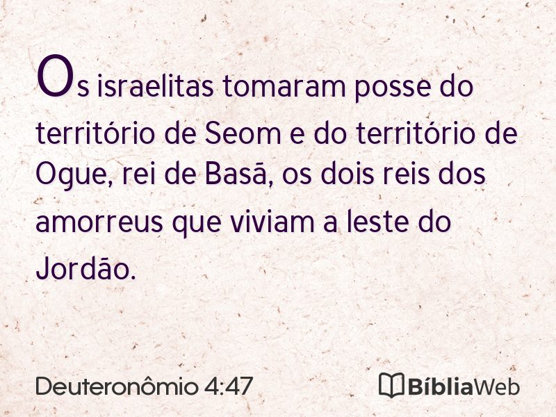 Deuteronômio 4:47 em imagem para compartilhar