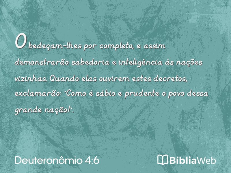 Deuteronômio 4:6 em imagem para compartilhar
