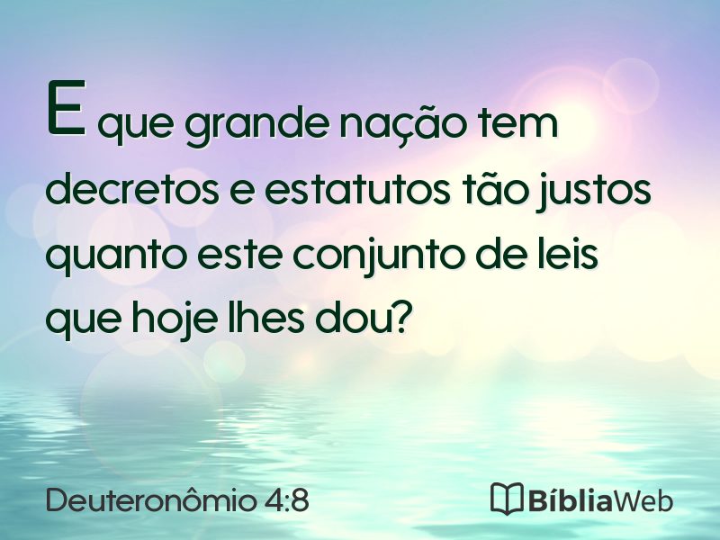 Deuteronômio 4:8 em imagem para compartilhar