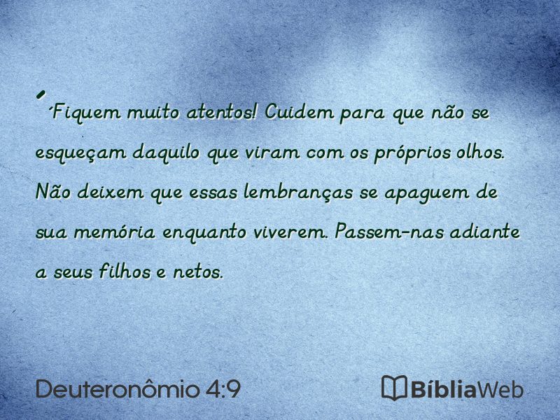 Deuteronômio 4:9 em imagem para compartilhar