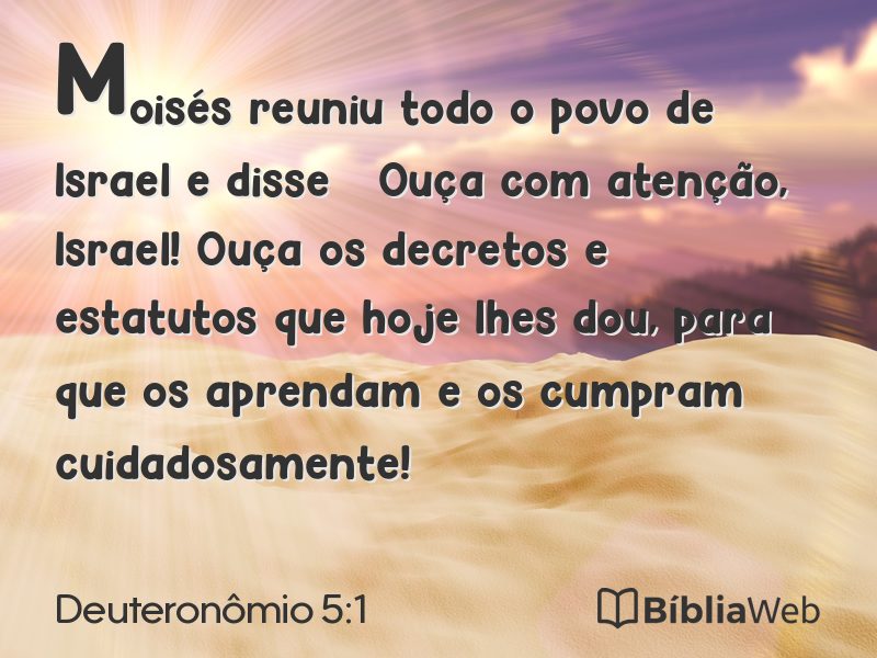 Deuteronômio 5:1 em imagem para compartilhar