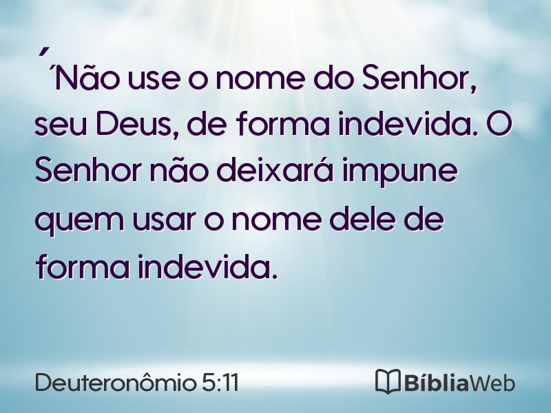 Deuteronômio 5:11 em imagem para compartilhar