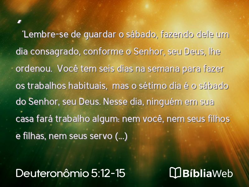 Deuteronômio 5:12-15 em imagem para compartilhar