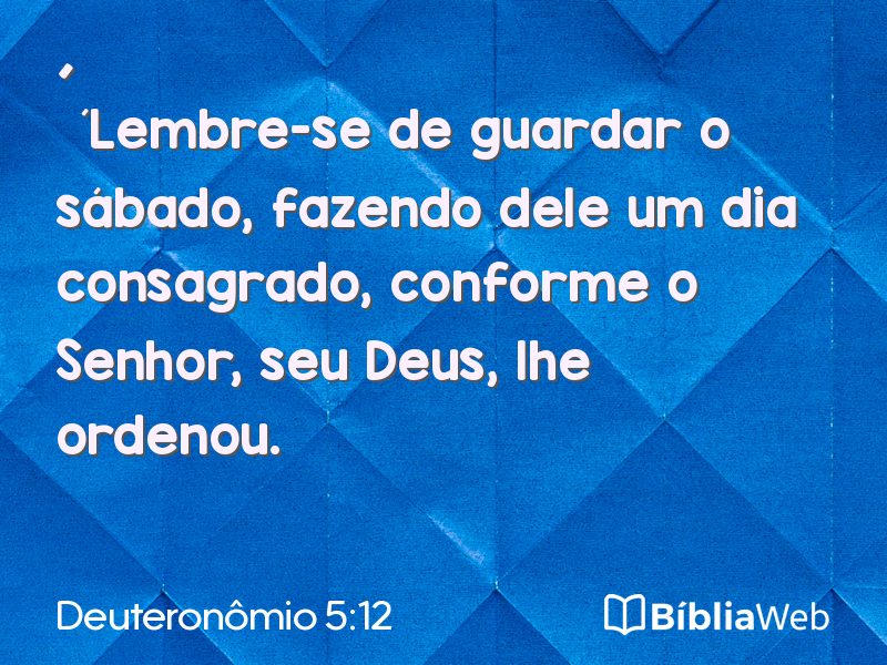 Deuteronômio 5:12 em imagem para compartilhar