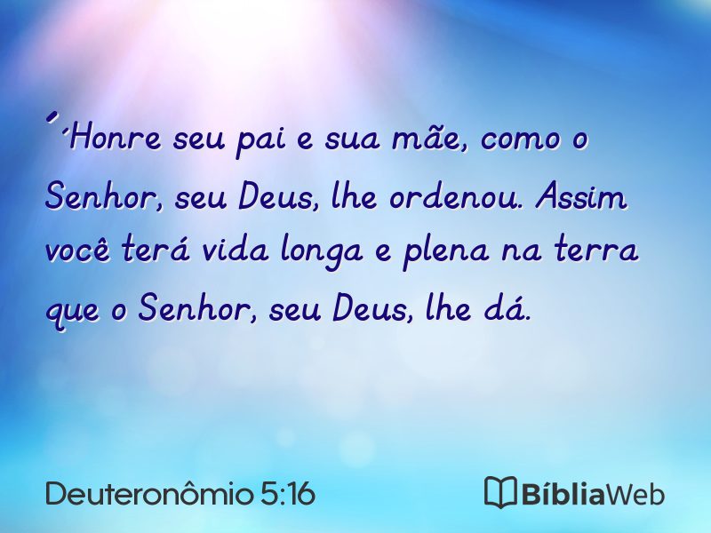 Deuteronômio 5:16 em imagem para compartilhar