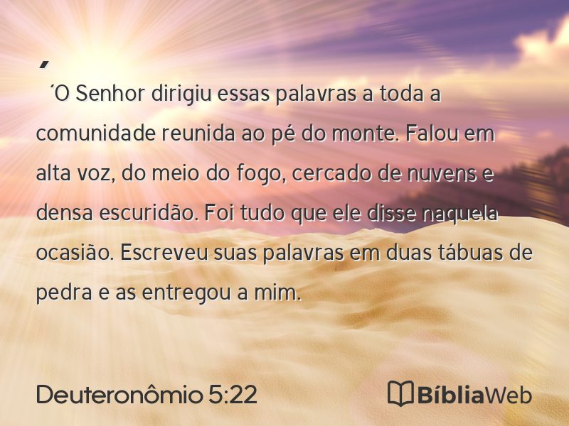 Deuteronômio 5:22 em imagem para compartilhar