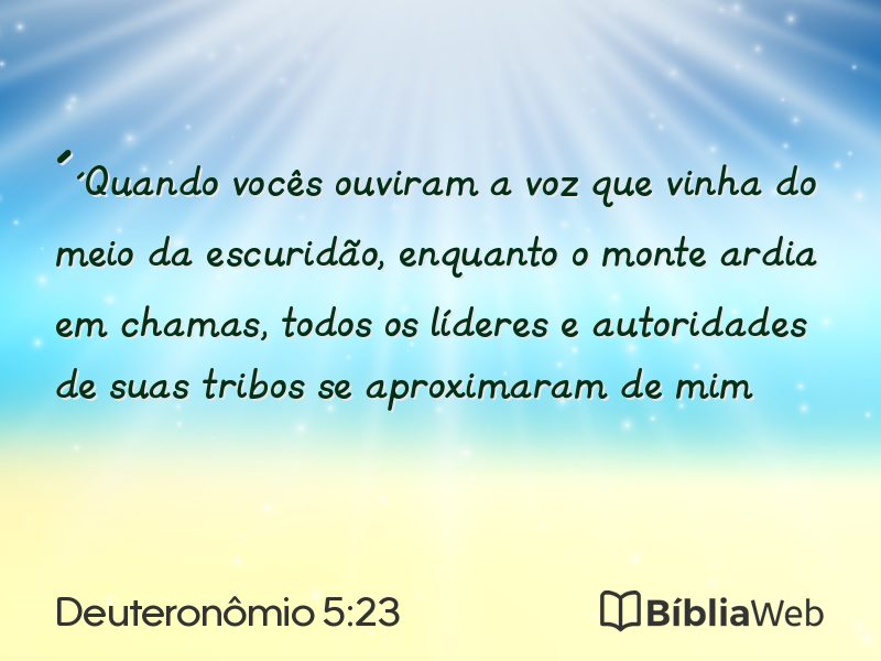 Deuteronômio 5:23 em imagem para compartilhar