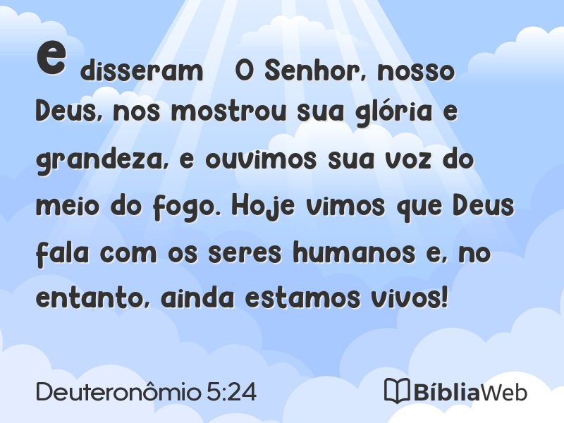 Deuteronômio 5:24 em imagem para compartilhar