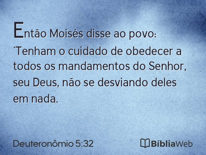 Deuteronômio 5:32 em imagem para compartilhar