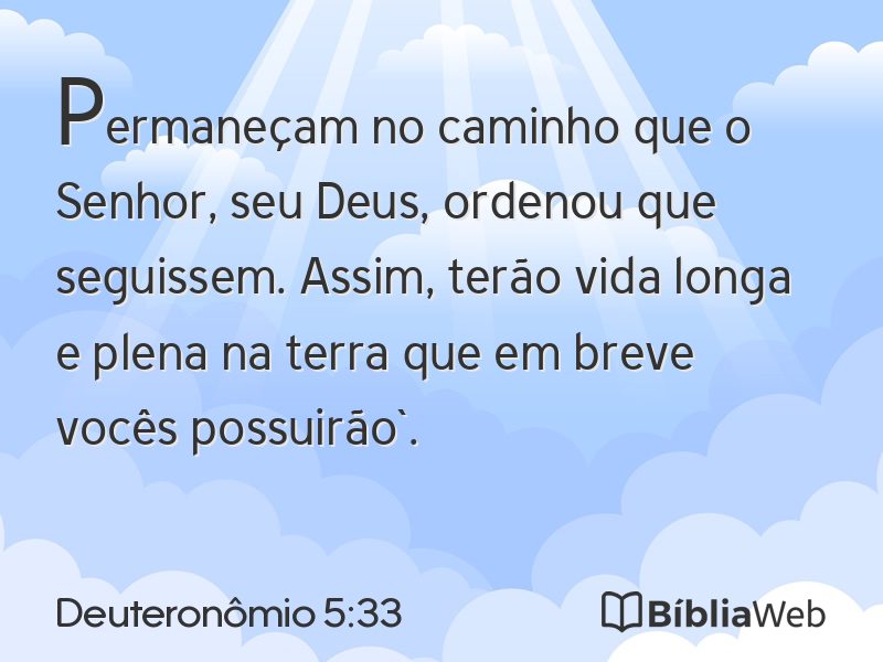 Deuteronômio 5:33 em imagem para compartilhar