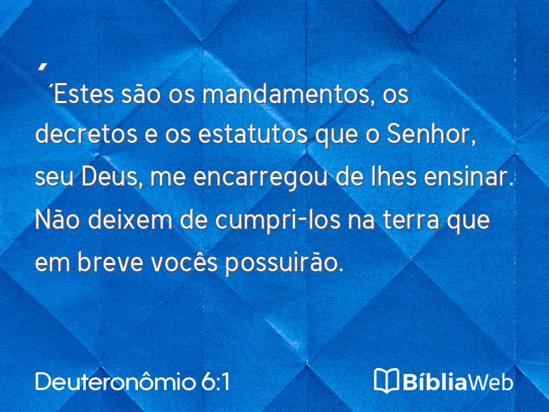 Deuteronômio 6:1 em imagem para compartilhar