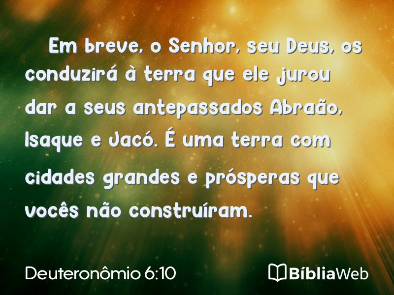 Deuteronômio 6:10 em imagem para compartilhar