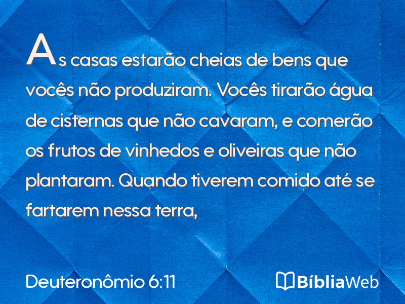 Deuteronômio 6:11 em imagem para compartilhar