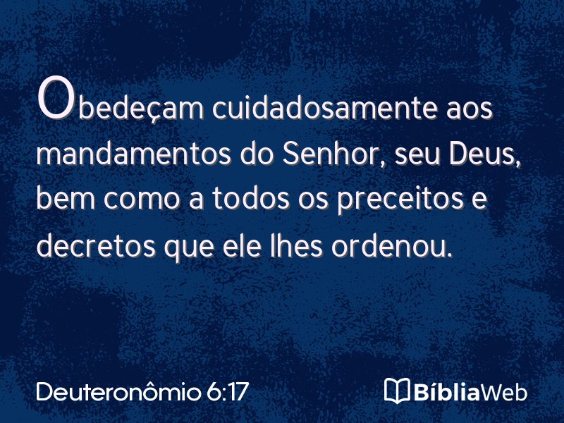 Deuteronômio 6:17 em imagem para compartilhar