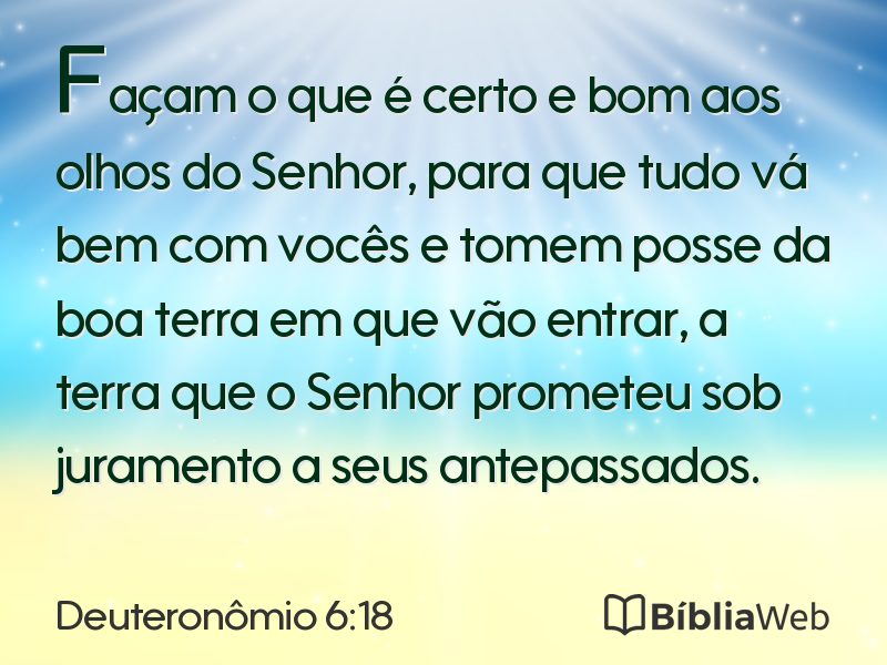 Deuteronômio 6:18 em imagem para compartilhar