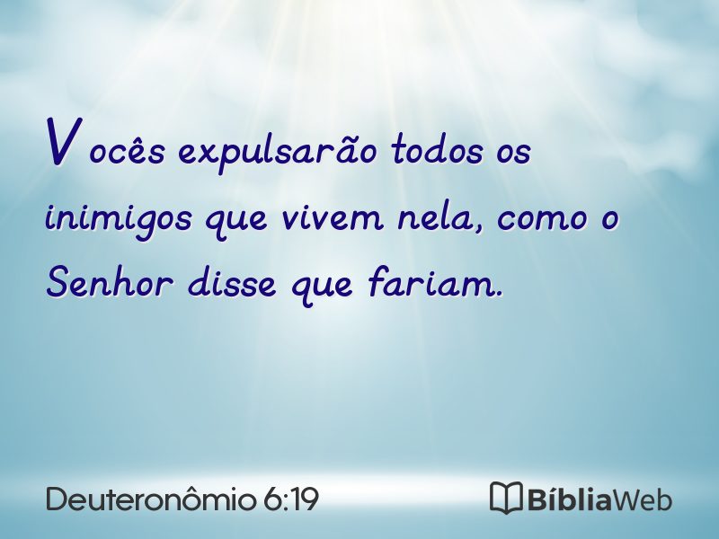 Deuteronômio 6:19 em imagem para compartilhar