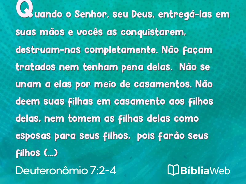 Deuteronômio 7:2-4 em imagem para compartilhar