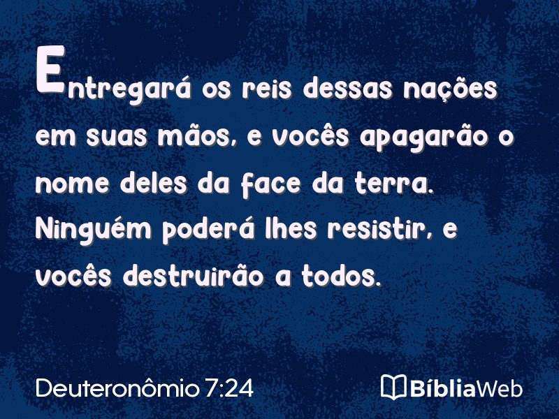 Deuteronômio 7:24 em imagem para compartilhar