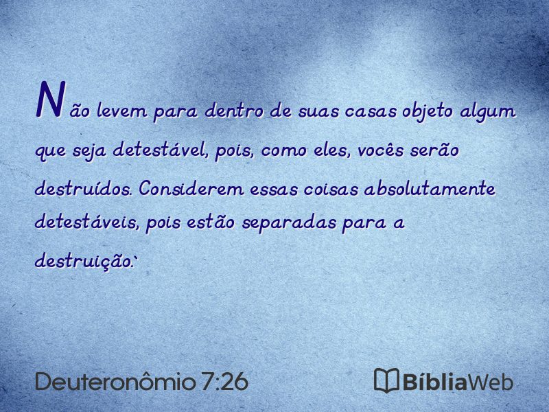 Deuteronômio 7:26 em imagem para compartilhar