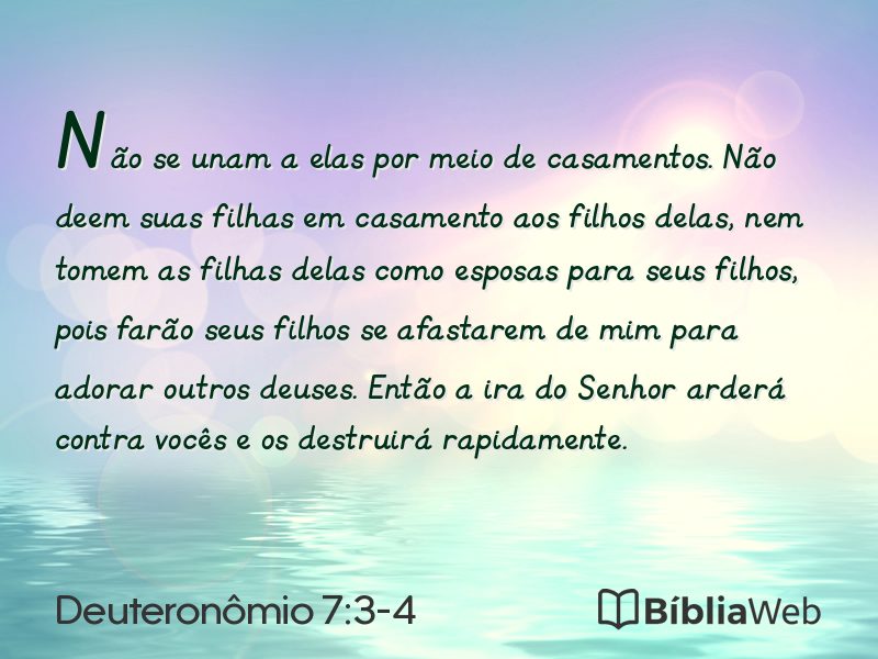Deuteronômio 7:3-4 em imagem para compartilhar