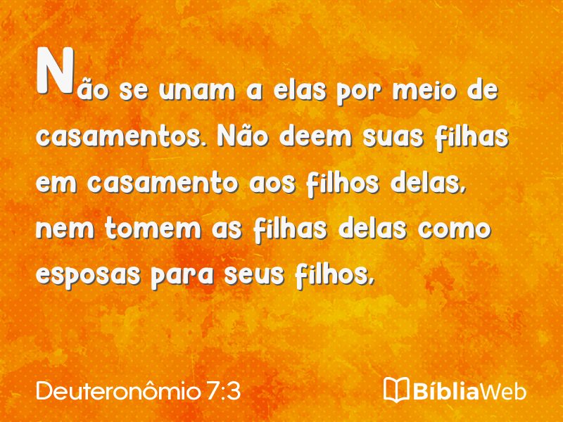 Deuteronômio 7:3 em imagem para compartilhar