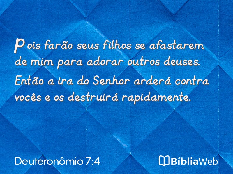 Deuteronômio 7:4 em imagem para compartilhar