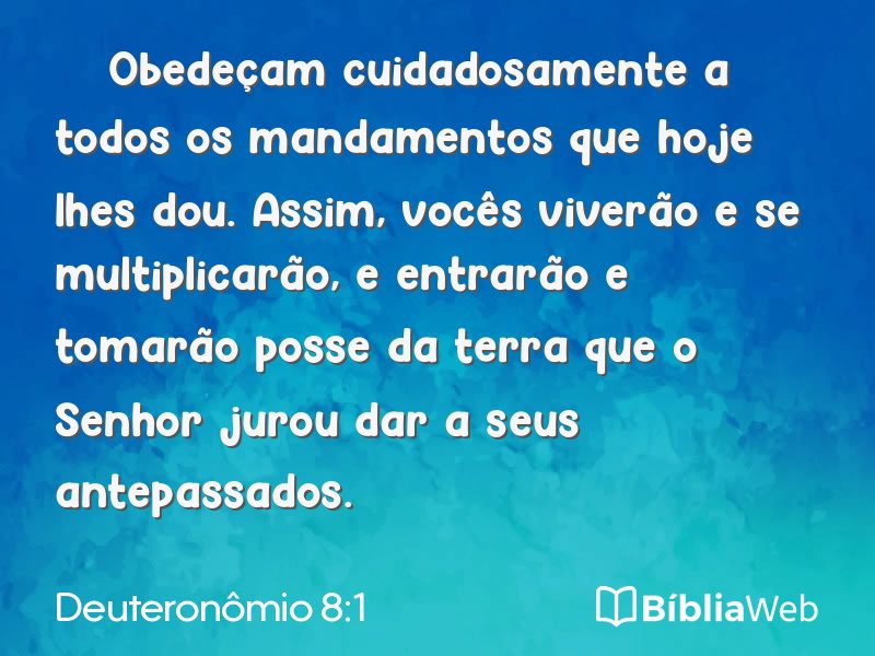 Deuteronômio 8:1 em imagem para compartilhar