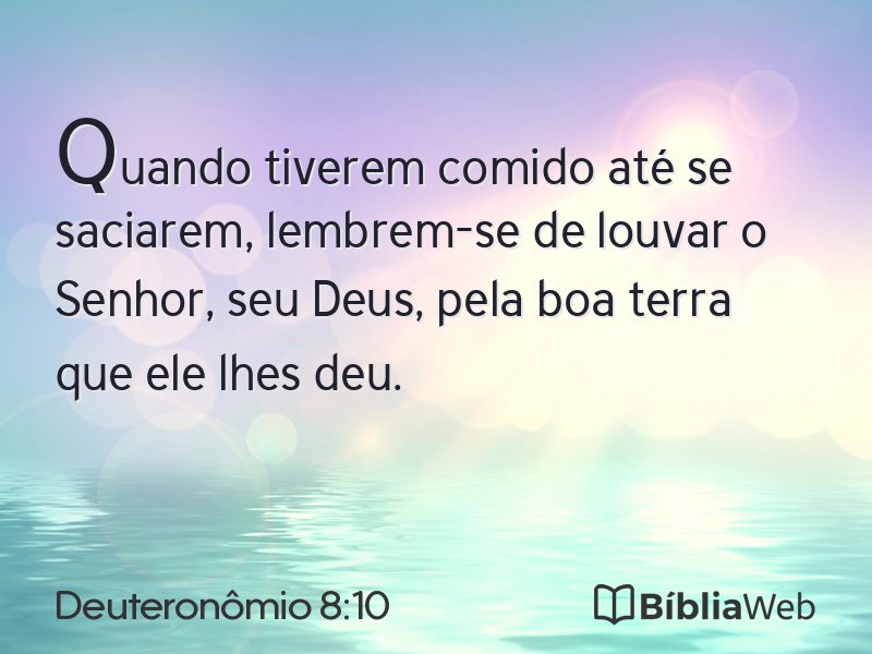 Deuteronômio 8:10 em imagem para compartilhar