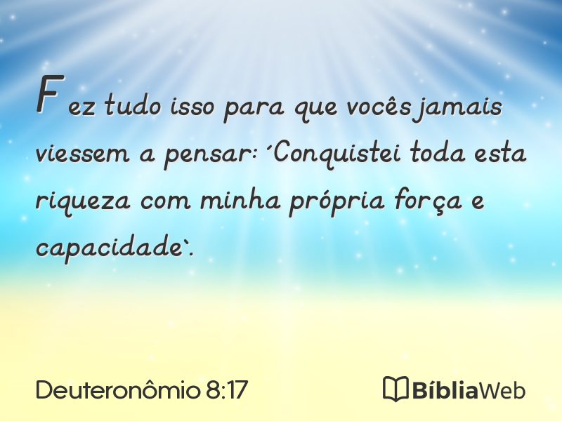 Deuteronômio 8:17 em imagem para compartilhar