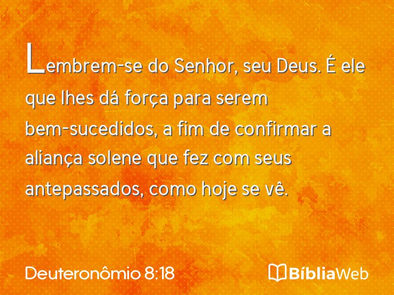 Deuteronômio 8:18 em imagem para compartilhar
