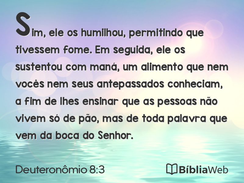 Deuteronômio 8:3 em imagem para compartilhar
