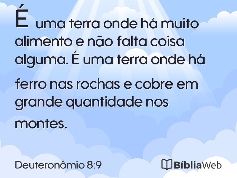 Deuteronômio 8:9 em imagem para compartilhar
