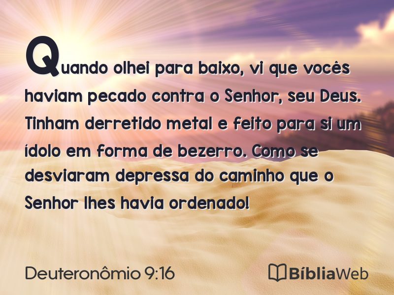 Deuteronômio 9:16 em imagem para compartilhar