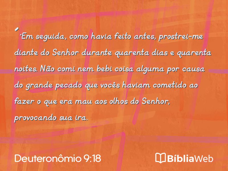 Deuteronômio 9:18 em imagem para compartilhar