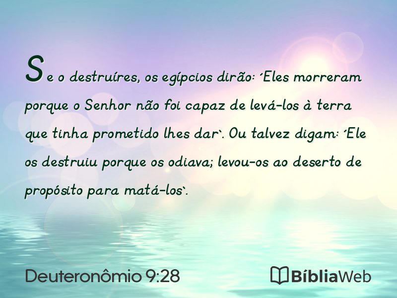 Deuteronômio 9:28 em imagem para compartilhar