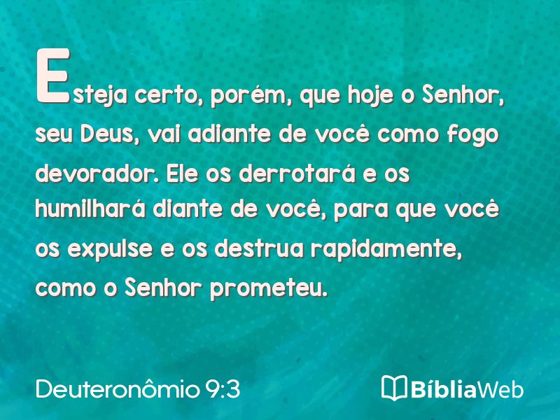 Deuteronômio 9:3 em imagem para compartilhar
