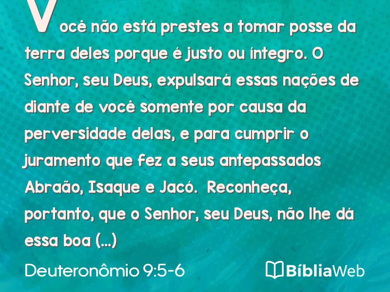 Deuteronômio 9:5-6 em imagem para compartilhar
