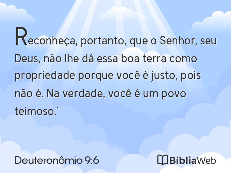 Deuteronômio 9:6 em imagem para compartilhar