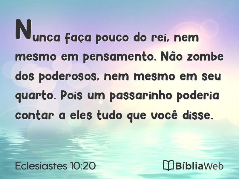 Eclesiastes 10:20 em imagem para compartilhar