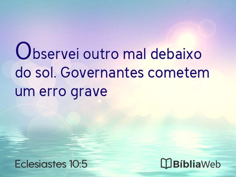 Eclesiastes 10:5 em imagem para compartilhar
