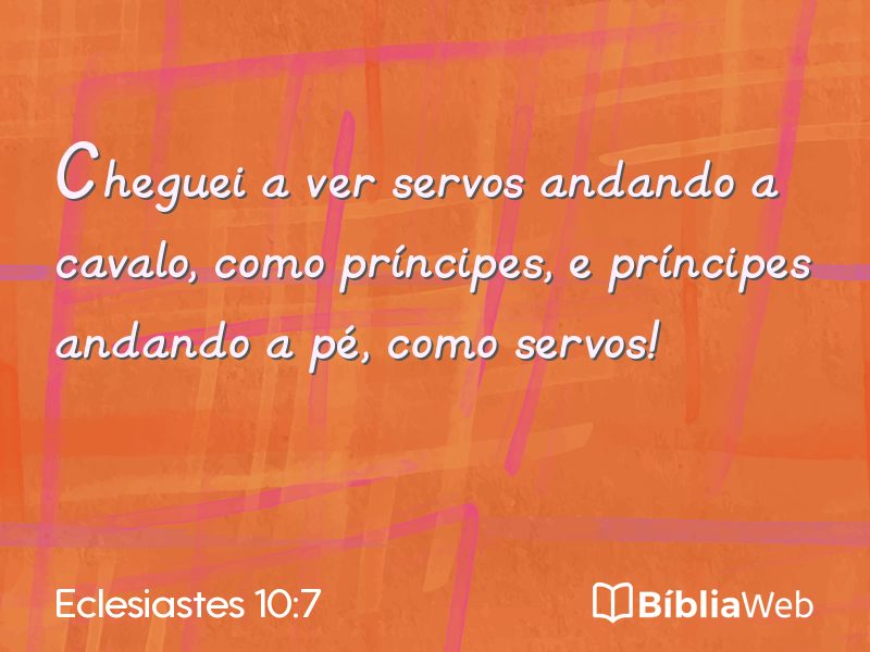 Eclesiastes 10:7 em imagem para compartilhar