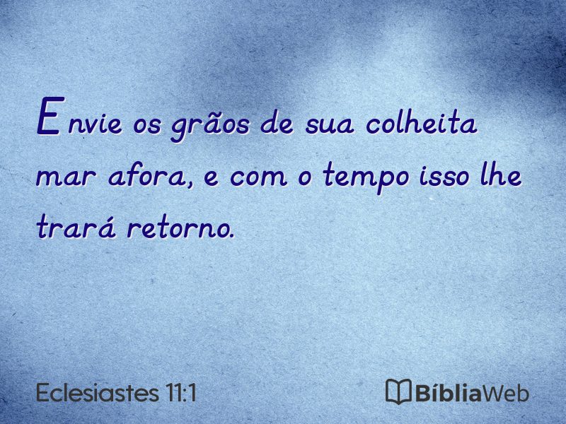 Eclesiastes 11:1 em imagem para compartilhar