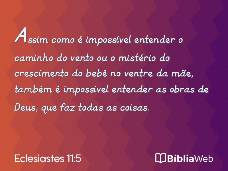 Eclesiastes 11:5 em imagem para compartilhar