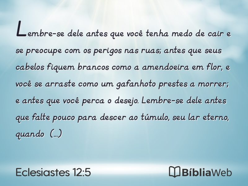 Eclesiastes 12:5 em imagem para compartilhar