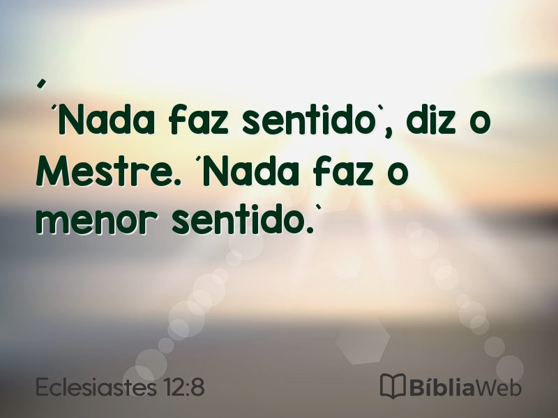 Eclesiastes 12:8 em imagem para compartilhar